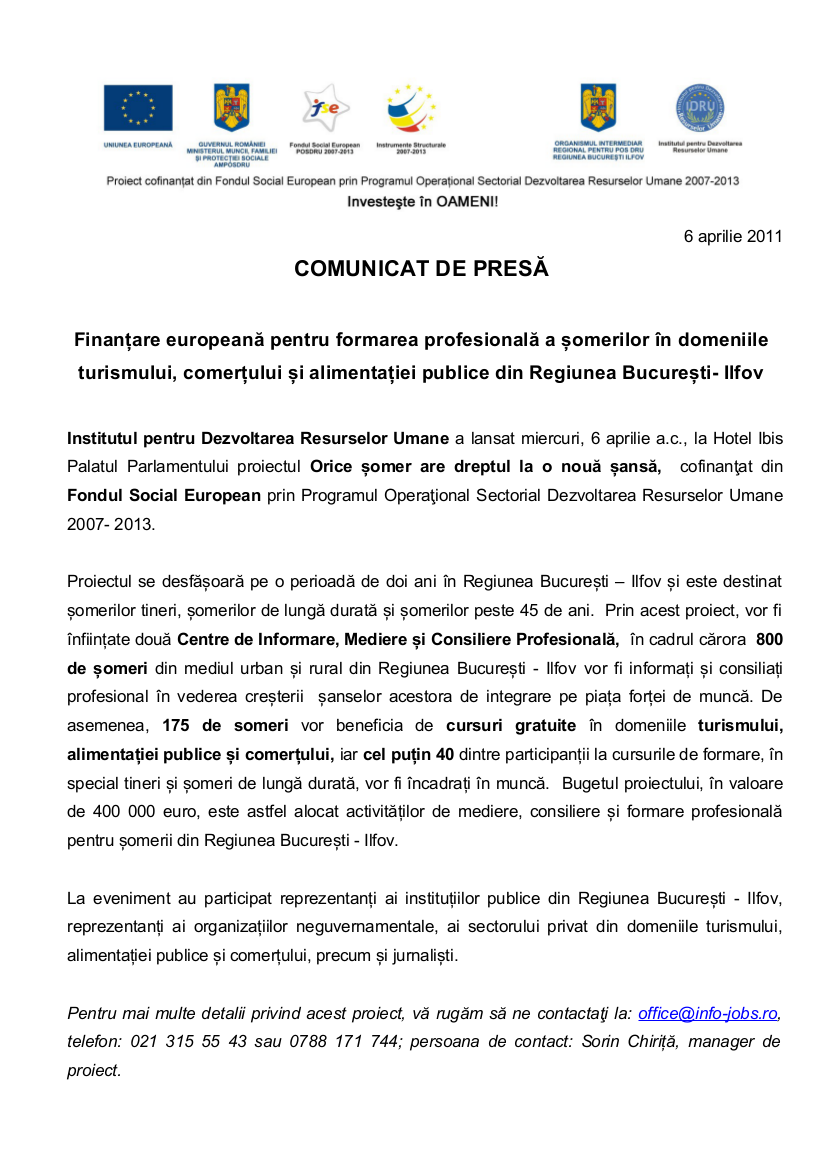 Eveniment lansare proiect Bucuresti