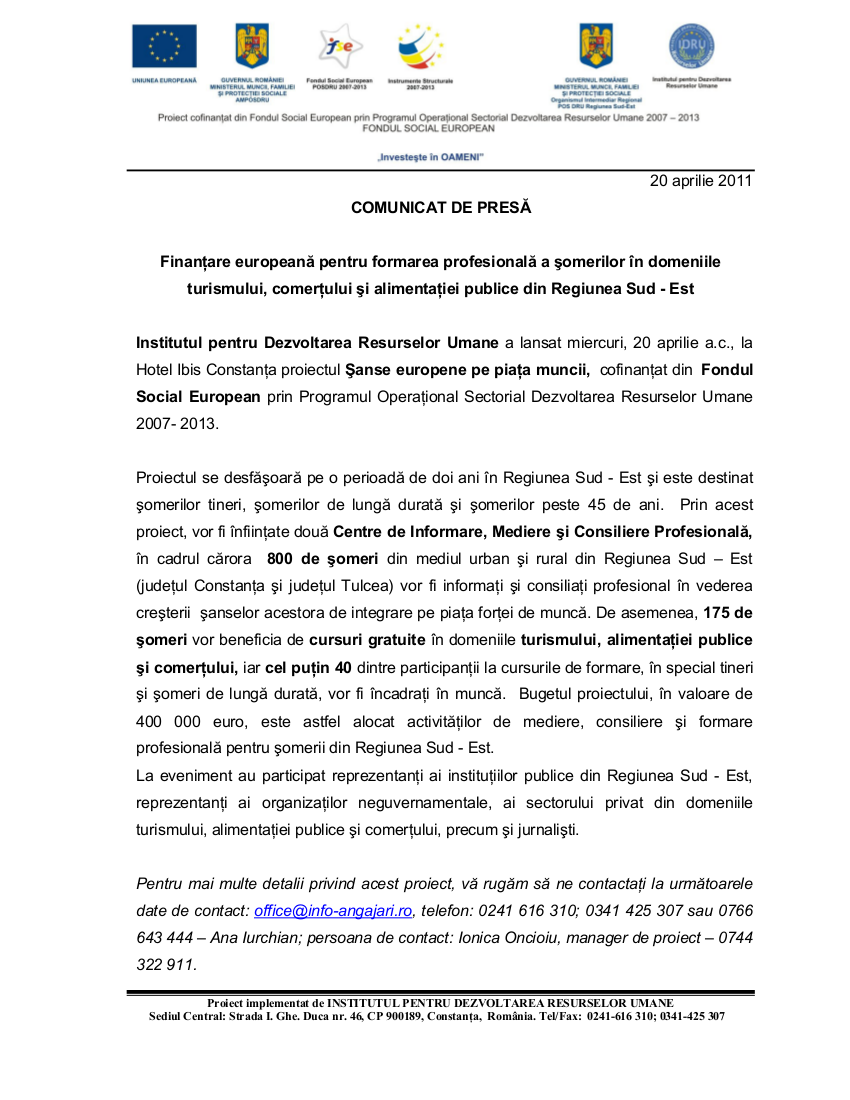 Eveniment lansare proiect Constanta